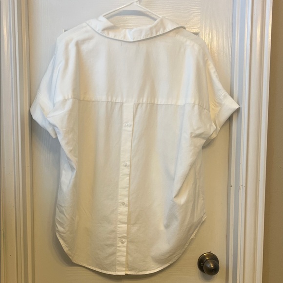 Madewell White Blouse with Rolled Sleeves - Picture 3 of 4